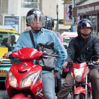 Motorcycle riders in Bangkok
